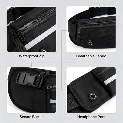 Running Belt Waist Pack,waterproof,Adjustable,elastic for Me&Women