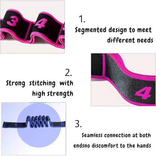 （2Pcs） Numbered Resistance Bands for Glutes & Yoga(Red&Purple