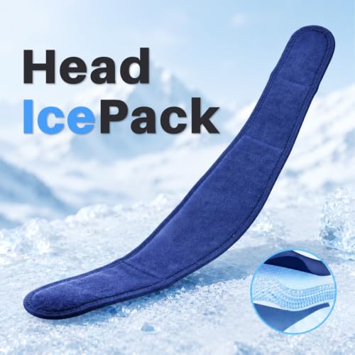 Cooling Gel Headband, Headache Ice Pack Head Wrap for Migraines, Reusable Hot and Cold Pack, Hot Flash Relief, Stress & Tension Soothing Relief