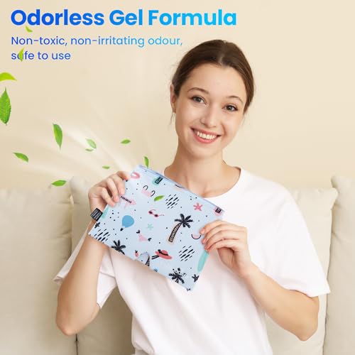 Migraine Relief Cap, Reusable Cold Compress Headband,1pcs - color: Ocean‑eyemask