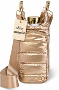 WanderFull Original HydroBag Crossbody Water Bottle Holder with Phone Pocket, Fits Water Bottles up to 32 oz - color: Gold Shiny