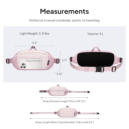 TOPEAST Waist Pack Large Capacity Fanny Pack with Water Bottle Pocket - color: Pink