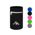 NEWZILL Wrist Wallet Wristband with Zipper for Men & Women, Cotton - color: Black/White, size: Large