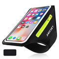 Phone Armband for Running Cell Phone Armband with Zipper Pocket for Earbuds Car Keys, Water Resistant Sport Arm Band for iPhone 17 16 15 12 11 Pro Galaxy S24 S20 Fit Up to 6.7'' with Phone Case