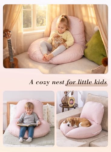 INSEN Wedge Pillow Set for Sleeping and After Surgery, Use for Acid Reflux, Reading and Relaxing, Headboard Pillow for Sitting in Bed, Pink Flower - color: Pink Flower