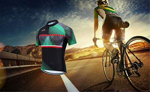 Cycling Jersey Men Bike Short Sleeve with 3 Rear Pockets,Reflective Breathable,Quick Dry,Bicycle Shirt S-3XL - color: Cc6473, size: Small