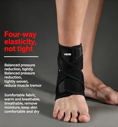 Ankle Brace Elastic Ankle Supports for Men Women, Adjustable Ankle Compression Brace, Plantar Fasciitis Relief Achilles Tendonitis Brace Achilles Tendonitis Wrap, Ankle Brace Basketball Football Running, Pack of 1