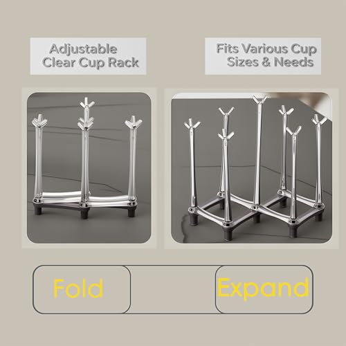 2-Pack Expandable Bottle Drying Rack, Gray - color: Gray