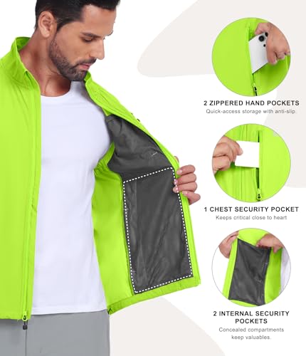 Little Donkey Andy Men's Lightweight Summer Vest Windproof Packable - color: Yellow, size: X-Large