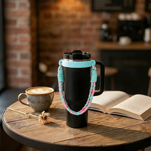 ALIBBON Water Bottle Handle Strap Compatible with 8-40oz Owala Stanley HydroJug Tumbler Owala Accessories Stanley Cup Accessories - color: Blue, style: Braided