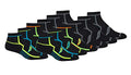 Saucony Men's RunDry Bolt Performance Quarter Socks, Available in L-XL (6, 12 Pairs) - color: Black (12 Pairs), size: Large