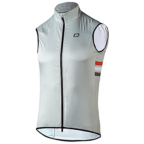 CATENA Men's Windbreaker Vest Windproof Sleeveless Jacket Visibility Safety Gilet Super-Light Coat Active - color: Grey-48, size: Medium