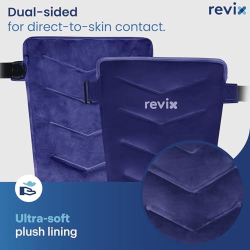 REVIX Full Leg Ice Pack Wrap for Knee, Hip & Thigh, Reusable Cold Gel Wrap - color: Navy