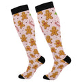 Wusikd Heartbeat Symbol Compression Socks for Women and Men Circulation Black Long Socks for Athletic Running 1 - color: Christmas Gingerbread