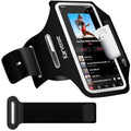 iPhone 15 14 13 12 11 Pro Armband with AirPods Holder,Water Resistant Gym Running Workouts Arm Band for iPhone and Samsung Galaxy Phones up to 6.2'' (Black)