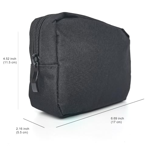 Small Makeup Bag For Purse, 2 Pack Nylon Travel Toiletry Pouch - color: Small Black