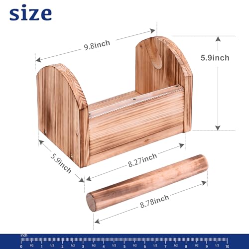 Masking Tape Dispenser - Wood Craft Tape Dispenser for Kids, Multi Tape Dispenser Multi Roll Tape Holder Tape Cutter for Gift Wrapping, Gift for Children Office Home School