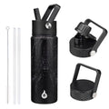 BJPKPK 22oz Insulated Water Bottle with Straw Lid, Stainless Steel Bottle - color: Midnight, size: 22 Ounces