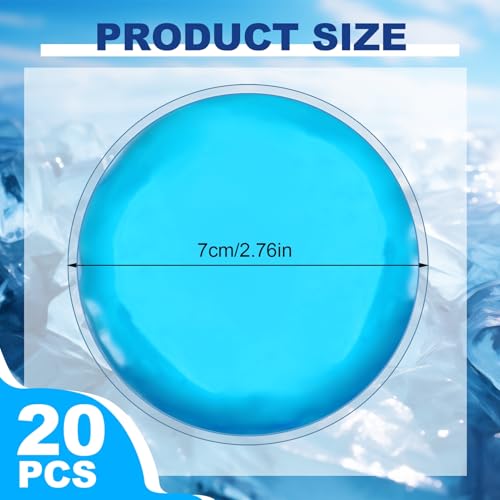 Reusable Ice Packs for Injuries, 20 Pack Round Ice Packs for Face - size: 2.75 Inch - 20 Pack