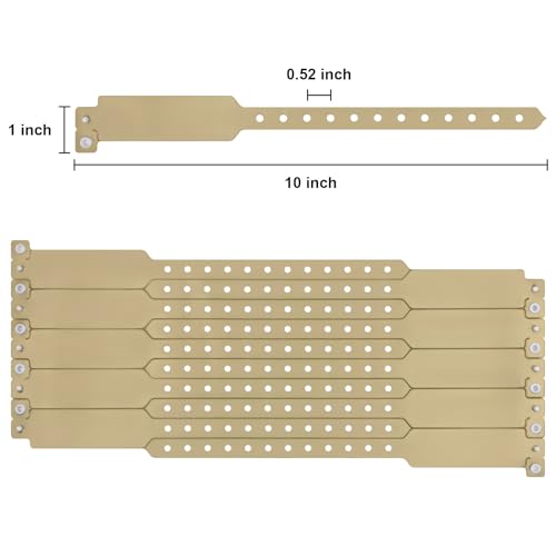 100pcs Vinyl Wristbands, Disposable Waterproof Wristbands(Color : Gold) - color: Gold