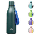 Konokyo 18 oz Insulated Stainless Steel Metal Water Bottle with Strap - color: Army Green, size: 18 Ounces