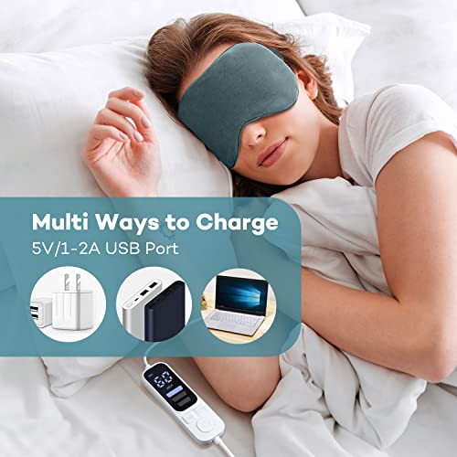 Ezona Heated Eye Mask, Warm Eye Compress Mask for Dry Eyes, Gray - color: Gray