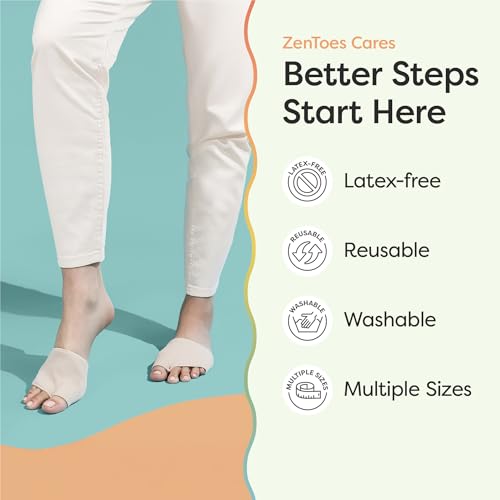 ZenToes Metatarsal Pad Sleeves with Gel Inserts, 2 Pairs (Small) - color: Beige, size: Small