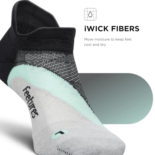Feetures Elite Light Cushion No Show Tab Sock Wave - color: Mint Chip (1 Pair), size: Small