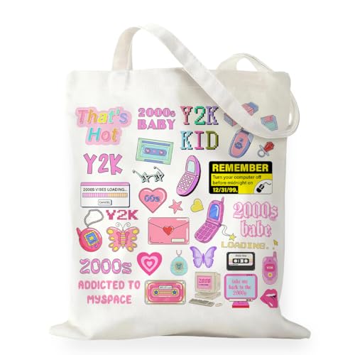 Canvas Tote Bag Gift for Women Girls Friends Shopping Beach Vacation Canvas Tote Bag - color: Y2k