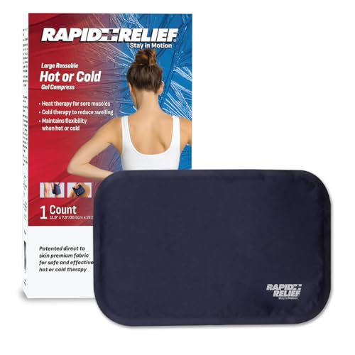 Rapid Relief Hot or Cold Gel Compress, 8x12 Ice Pack for Pain Relief Injury - size: Large (Pack of 1)