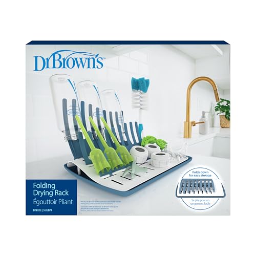 Dr. Brown's Folding Baby Bottle Drying Rack, Blue/White - color: Folding Drying Rack (Pack of 1)