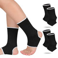 Haysandy 4 Pcs Kids Ankle Brace Support, Black, 10-15 Years - color: Black, size: 10-15 Years