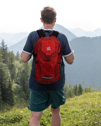 WATERFLY Lightweight Packable Hiking Backpack, 30L Day Pack Red - color: Red