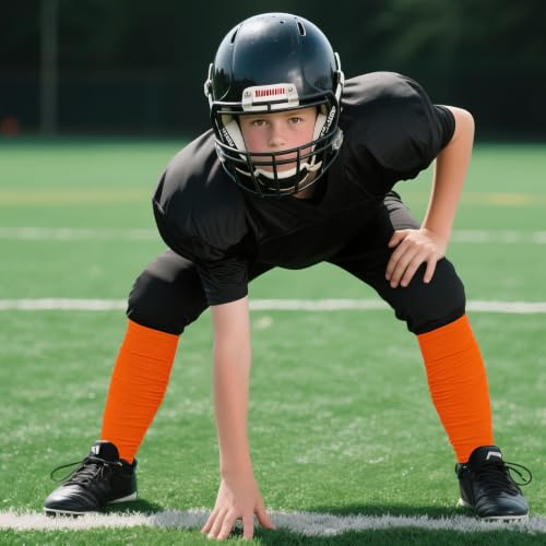 Dxhycc 2 Pairs Scrunch Football Socks Athletic Football Leg Sleeves - color: Orange