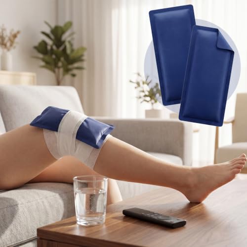 TrelaCo 8 Pack Reusable Gel Ice Packs for Injuries, Flexible Compress
