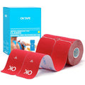 OK TAPE Kinesiology Tape 10" Precut Elastic 20 Strips 2in x 16ft, 2 Rolls - color: Red, size: 2 Rolls