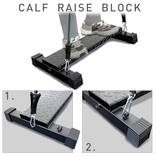 BLUSLM Steel Calf Raise Bar, Standing Machine for Stretching, Squat, Foot Stretch, Anti-Slip Solid Block - color: Black 04
