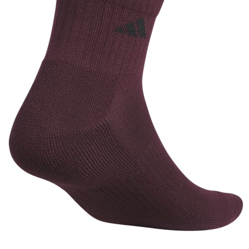 adidas Men's Athletic Cushioned Quarter Ankle Socks 6 Pairs - color: Maroon/Cool Light Heather/Dark Blue, size: Medium