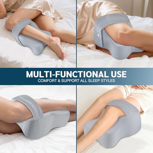 Ciavca Knee Pillow for Side Sleepers Hip Pain Relief with Adjustable Strap