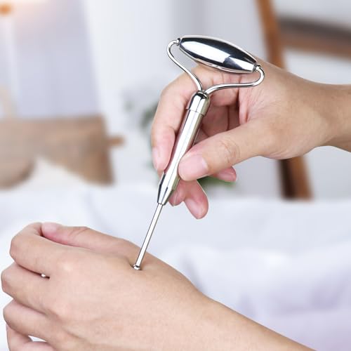 Stainless Steel Gua Sha Face Rollers&Acupuncture Pen - Metal Roller for Eyes & Neck, Anti-Aging Facial Massage Tools, Gua Sha Facial Tool Kit (JGS-2) - color: Jgs-2