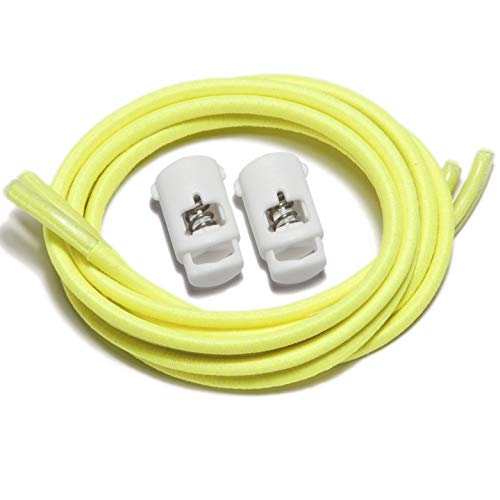 IBUNGEE LACES (Elastic No Tie Shoelaces (Made in the USA) - color: Neon Yellow, size: 22-inch