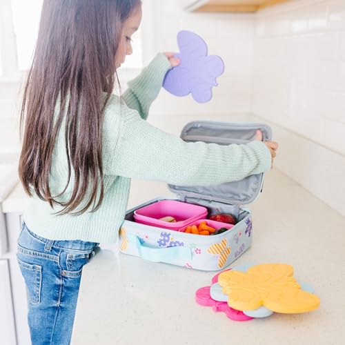 Wildkin Kids Ice Packs (4 Pack) – Slim, Reusable, Keeps Lunch Cool for School/Travel - Butterfly - color: Butterfly