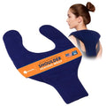SunnyBay Shoulder and Upper Back Heating Pad, Microwavable Heated Neck and Shoulder Wrap, Weighted Moist Pain Relief Pack with Washable Cover and Flax Seed Filling, Medium, Navy Blue - size: Medium