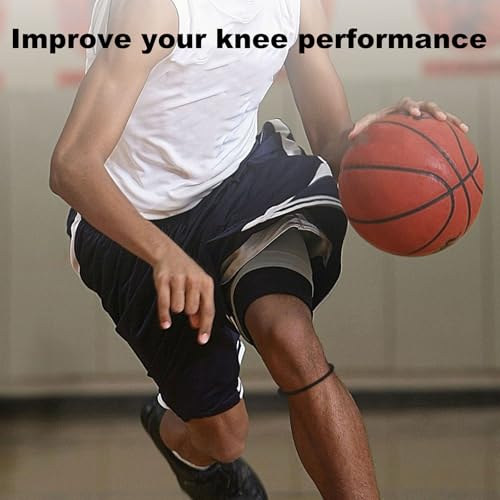 BOXOB 4pcs Patellar Tendon Support Straps, Silicone Knee Band Flexible Knee Patella Strap Patellar Tendon Knee Strap Brace Fixed Knee Stabilizer Rings for Running Basketball Sports Men Women