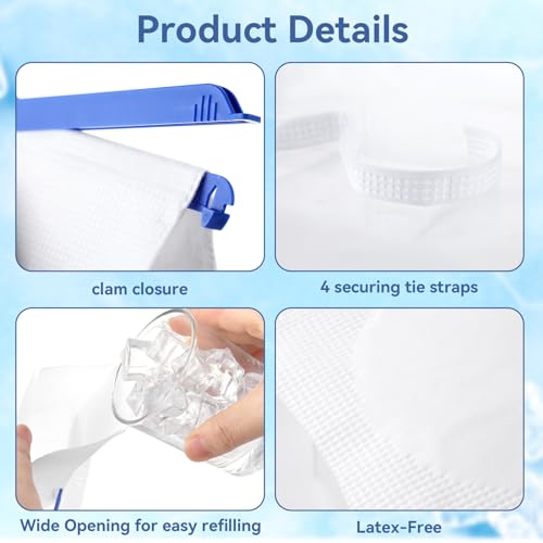 Syhood 6 Pcs Refillable Ice Bags for Injuries, 7x14 Inch Ice Pack