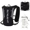 Runlight Running Vest for Women Men, Adjustable Hydration Backpack Breathable Reflective with 1.5L Water Bladder for Hiking, Trail, Running, Marathons, Cycling - color: Black