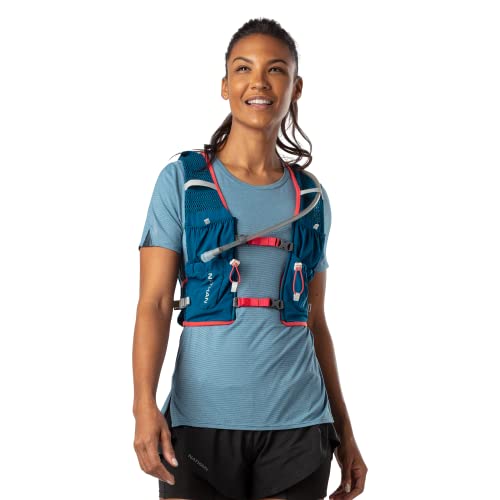 Nathan VaporAir Lite 4 Liter Vest & Hydration Pack with 2L Bladder, Front Water Bottle Pockets, Soft & Breathable Material for Comfort - color: Marine Blue/Hibiscus, style: Women's - L-XXL