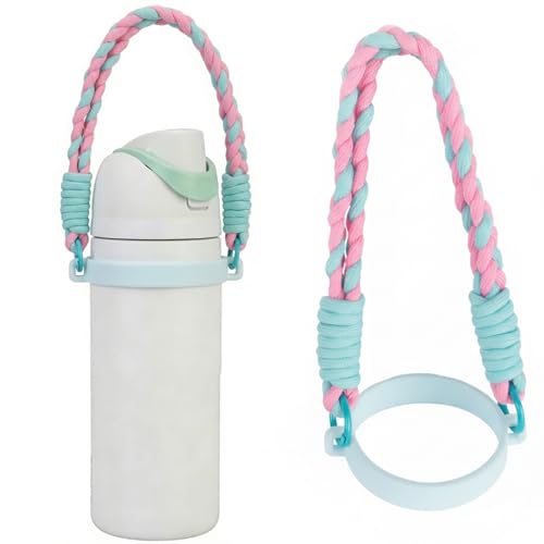 ALIBBON Water Bottle Handle Strap Compatible with 8-40oz Owala Stanley HydroJug Tumbler Owala Accessories Stanley Cup Accessories - color: Blue, style: Braided