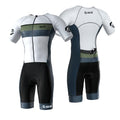 SLS3 Triathlon Suits Mens - Elite Aero Sleeved Trisuit for Swim Bike Run - color: Osaka White, size: Small