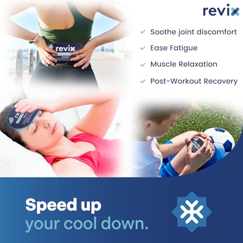 REVIX Ice Packs for Injuries, 5 Pack Hot & Cold Gel for Knee & Back, Navy - style: Navy-5 Pack